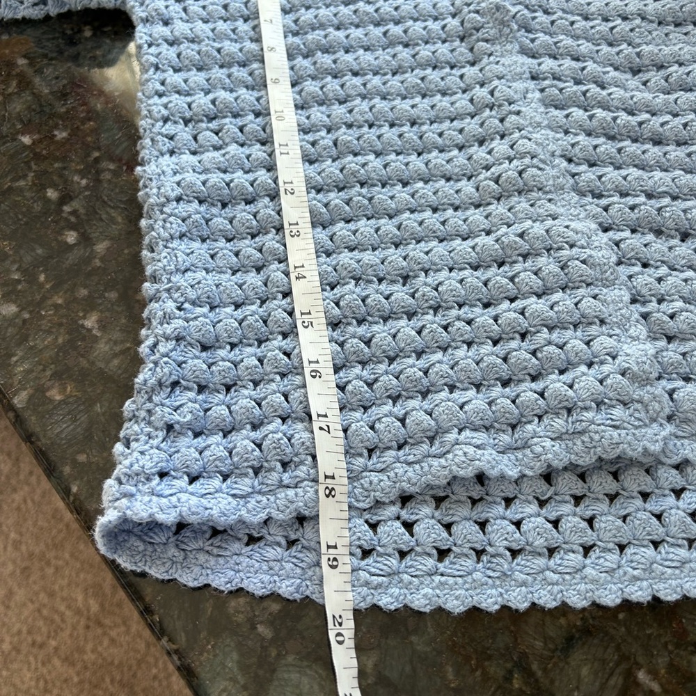 Vintage Casual Corner Baby Blue Crocheted. Coastal. Cottagecore. Y2K.  Festival - Picture 11 of 16
